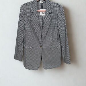Anne Klein Houndstooth Blazer | Black & White Classic Workwear Jacket